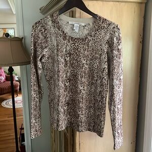 Diane Von Furstenberg Brown Patterned Blouse